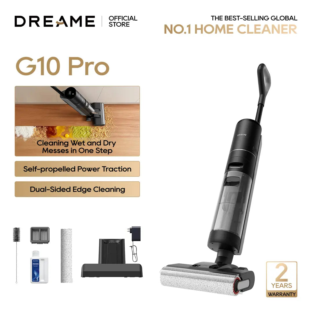 Cordless Wet Dry Vacuum Mop with Self Cleaning & Edge to Edge Cleaning