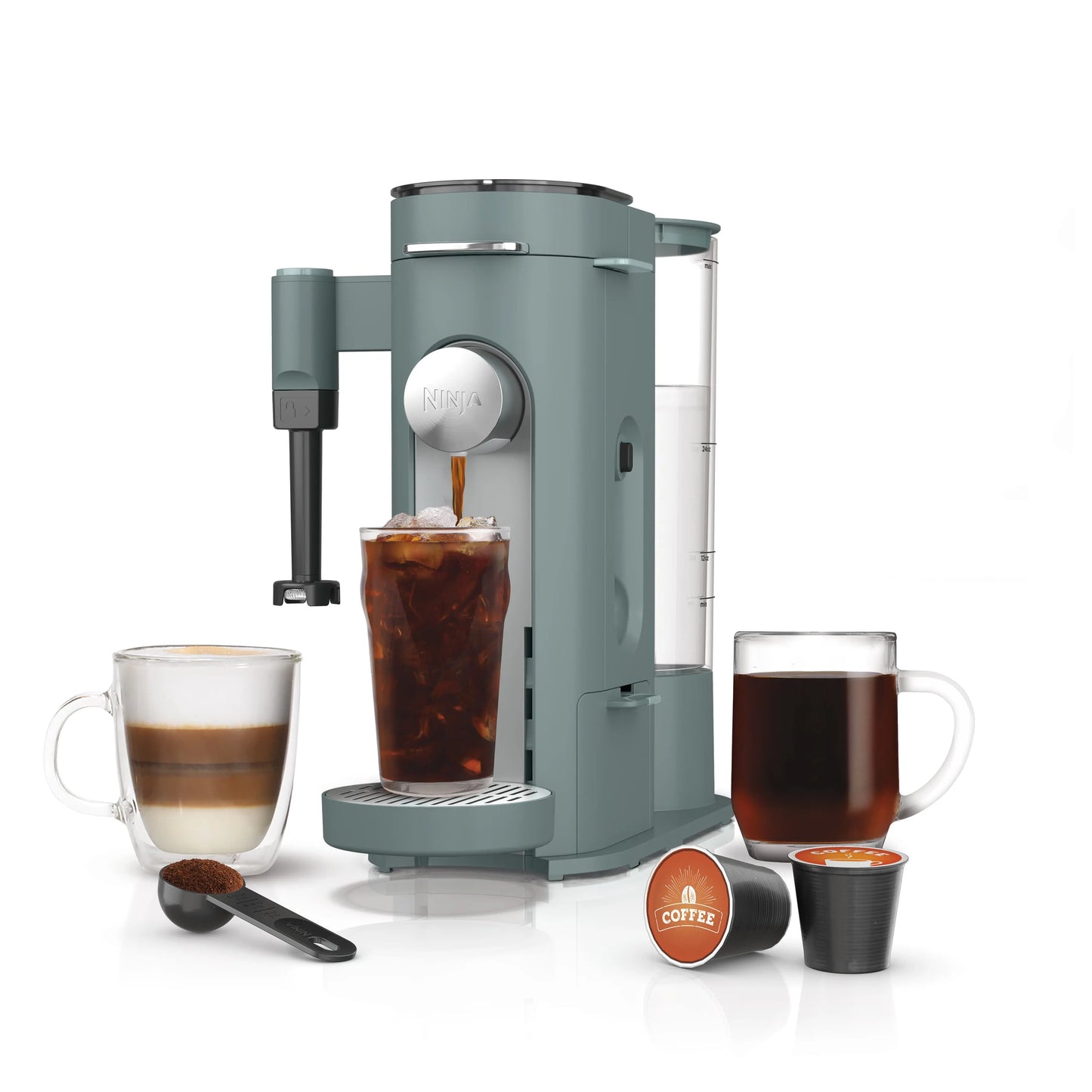 Multi Function Single Serve Coffee Maker with Built In Frother & 4 Brew Styles