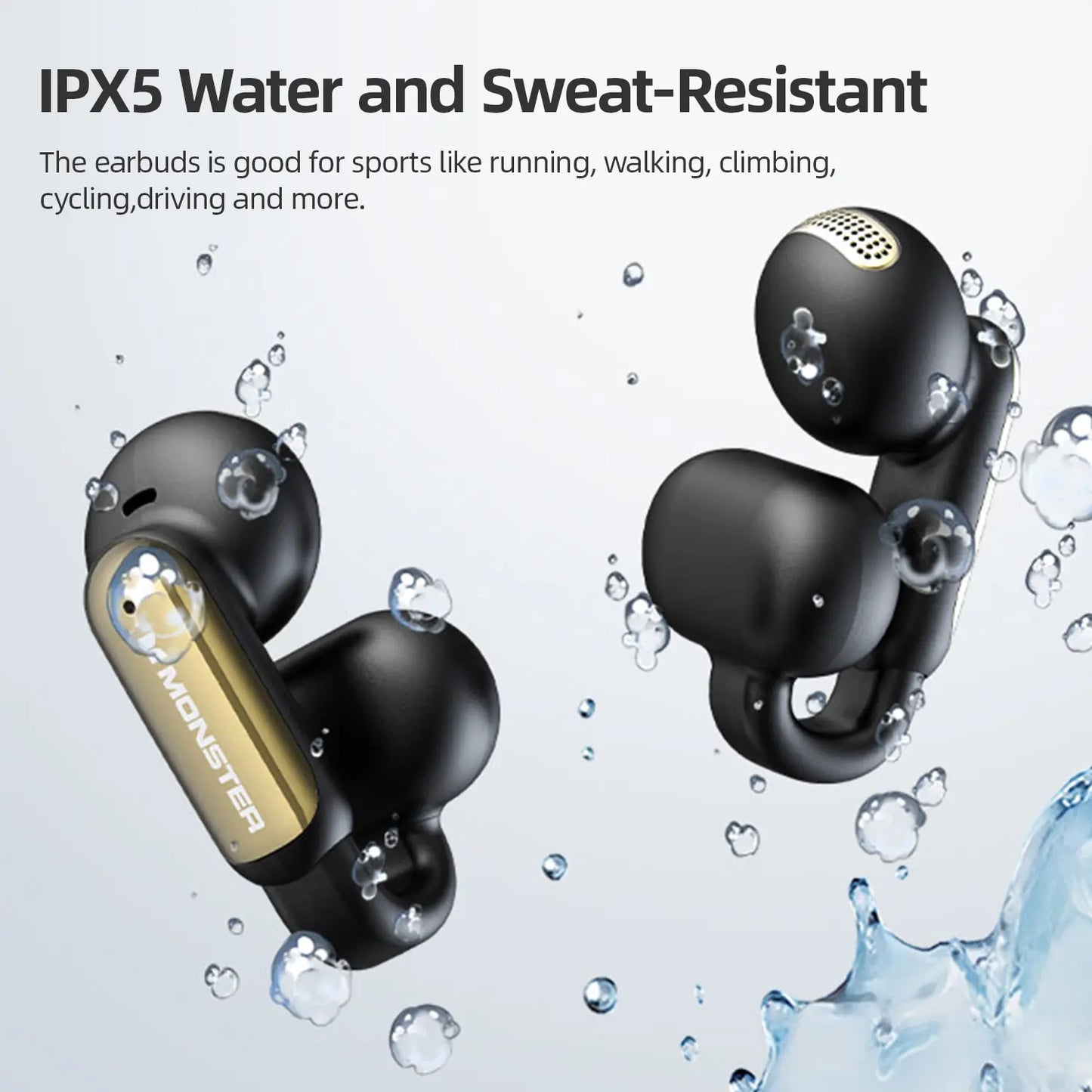 Open-Ear Wireless Earbuds – Secure Fit, 40H Playtime, ENC Mic, Ultra-Light for Sports & Daily Use