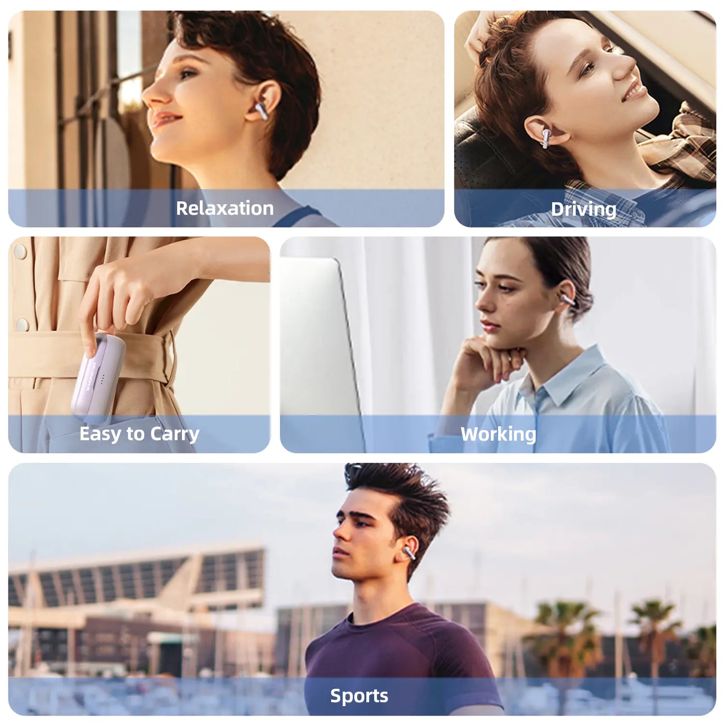 Open-Ear Wireless Earbuds – Secure Fit, 40H Playtime, ENC Mic, Ultra-Light for Sports & Daily Use