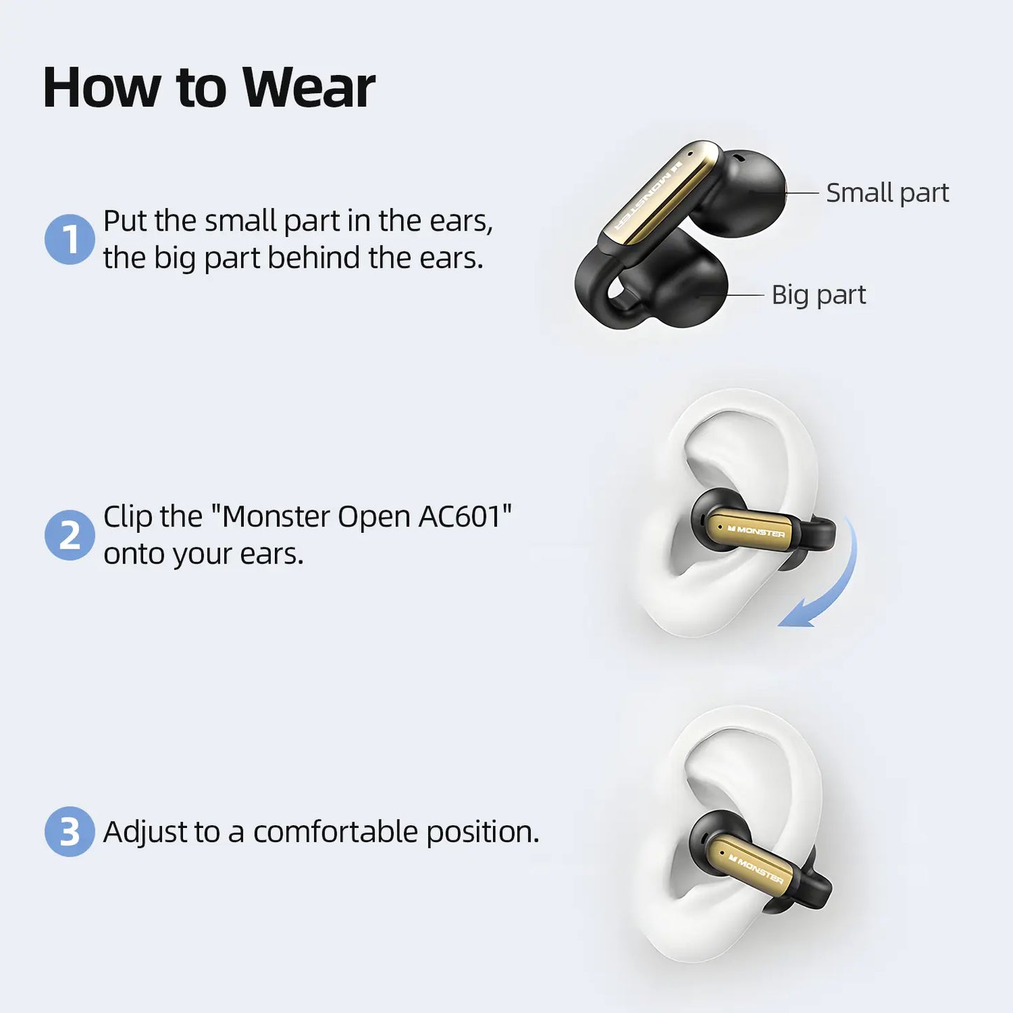 Open-Ear Wireless Earbuds – Secure Fit, 40H Playtime, ENC Mic, Ultra-Light for Sports & Daily Use