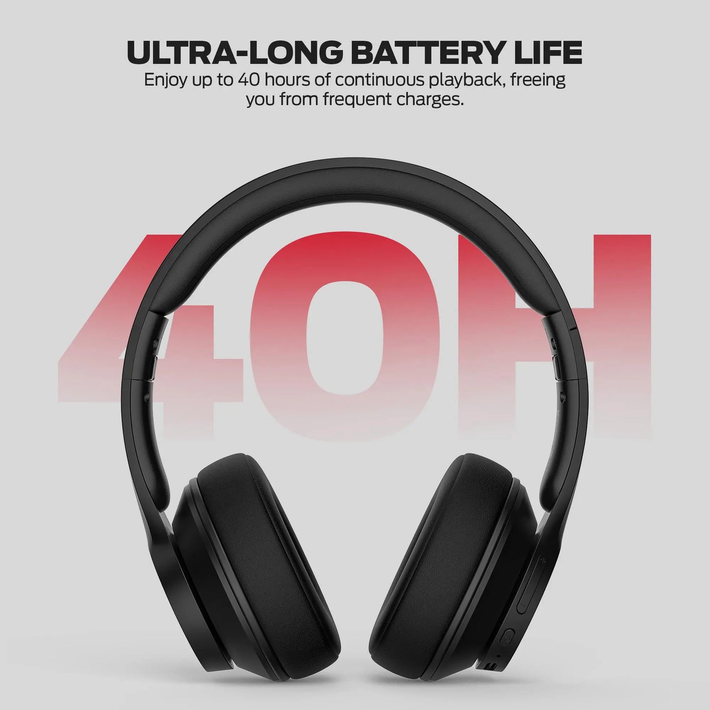 Wireless Over Ear Headphones | Deep Bass, 40H Playtime, Foldable Bluetooth 5.4