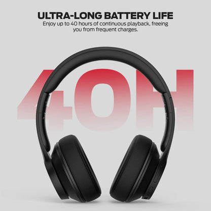 Wireless Over Ear Headphones | Deep Bass, 40H Playtime, Foldable Bluetooth 5.4