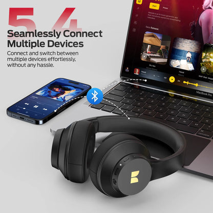 Wireless Over Ear Headphones | Deep Bass, 40H Playtime, Foldable Bluetooth 5.4