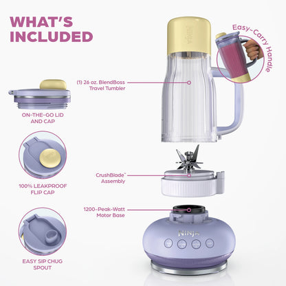 Multi Function Personal Blender Cup with Powerful Ice Crushing & 26oz Travel Tumbler