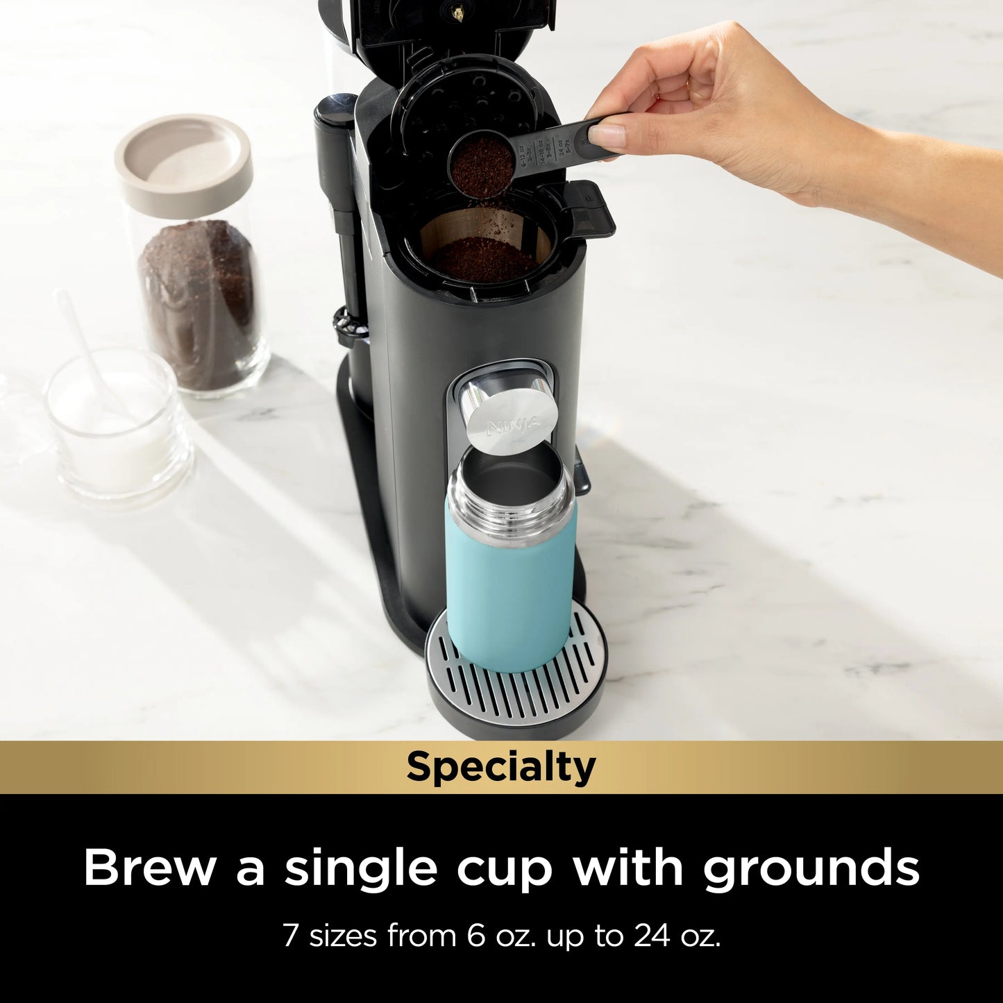 Multi Function Single Serve Coffee Maker with Built In Frother & 4 Brew Styles