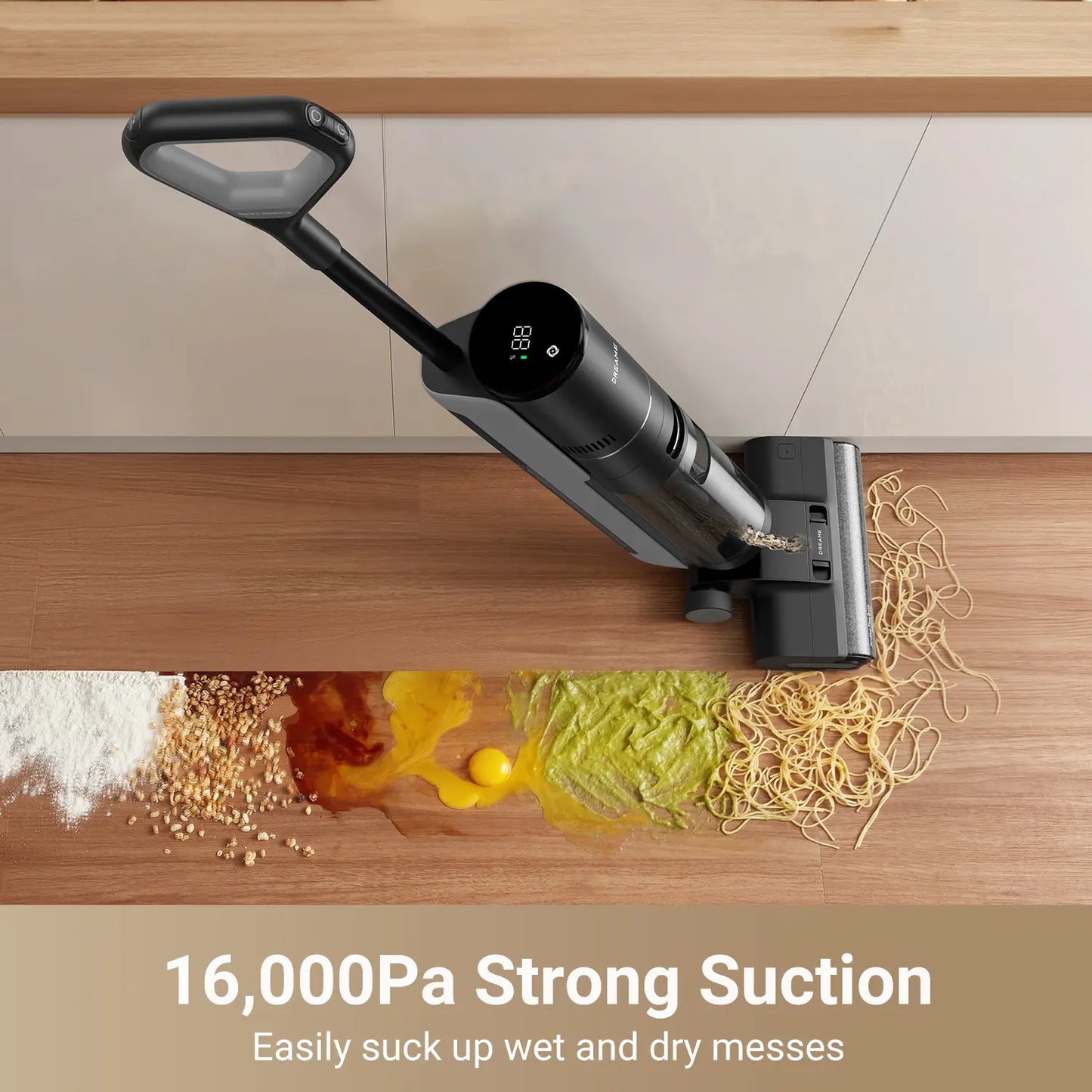 Cordless Wet Dry Vacuum Mop with Self Cleaning & Edge to Edge Cleaning
