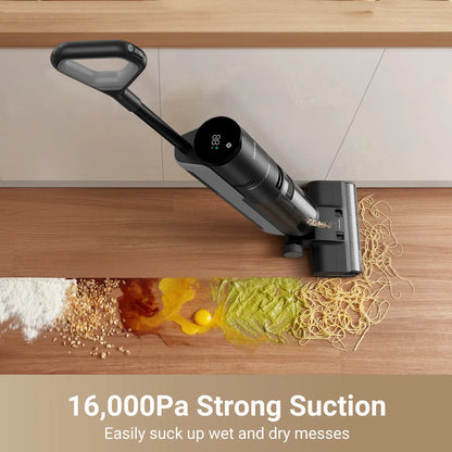 Cordless Wet Dry Vacuum Mop with Self Cleaning & Edge to Edge Cleaning