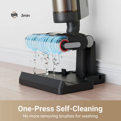 Cordless Wet Dry Vacuum Mop with Self Cleaning & Edge to Edge Cleaning